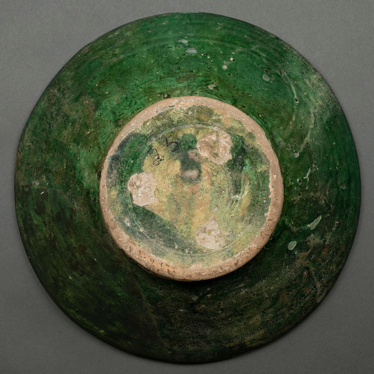 Bowl, Earthenware; incised decoration under monochrome glaze