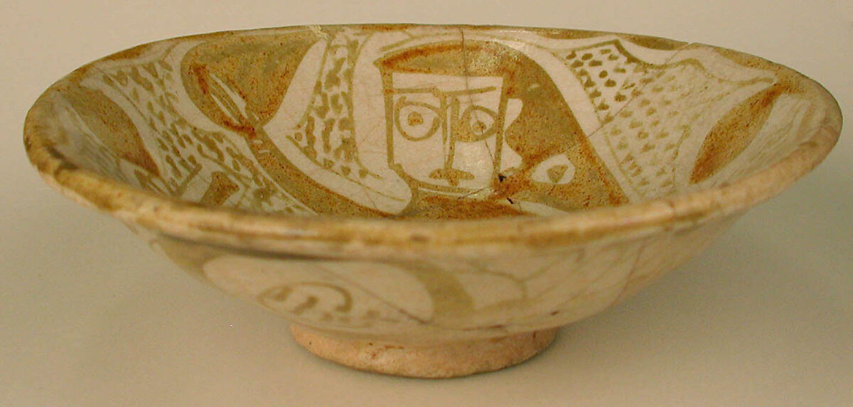 Imported Luster Bowl, Earthenware; luster-painted on an opaque white glaze