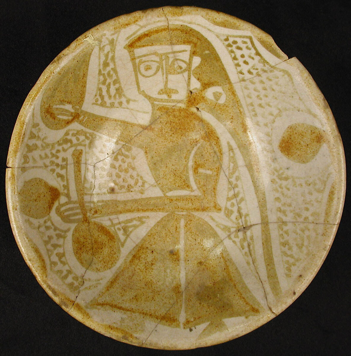 Imported Luster Bowl, Earthenware; luster-painted on an opaque white glaze