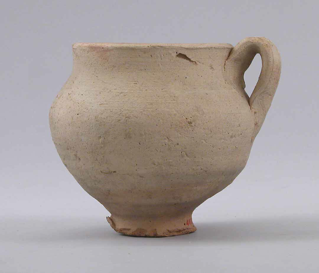 Cup, Earthenware; slip covered and unglazed 