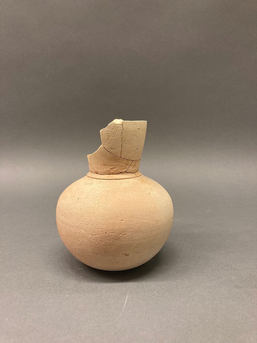 Ewer, Earthenware; slip covered and unglazed