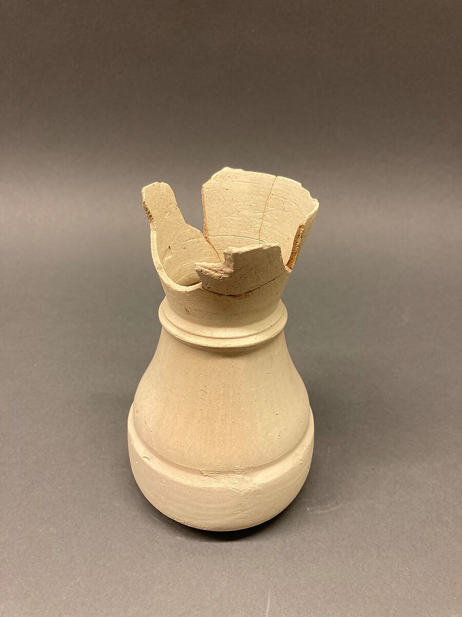 Ewer, Earthenware; slip covered and unglazed