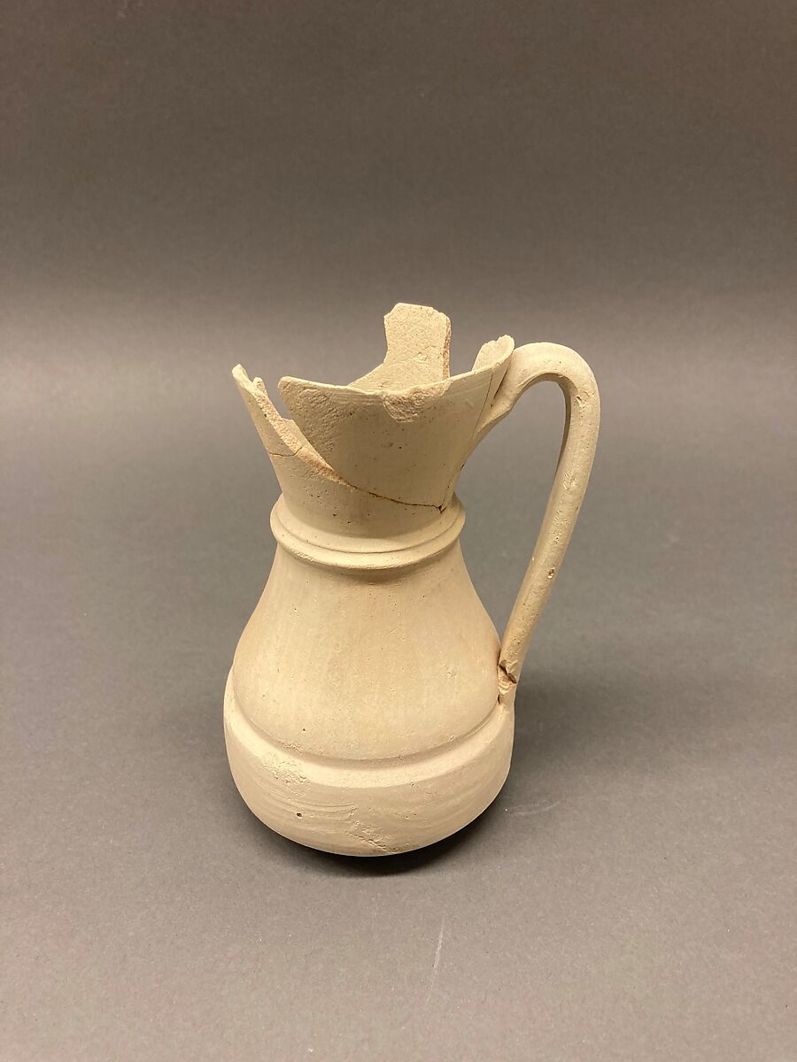 Ewer, Earthenware; slip covered and unglazed