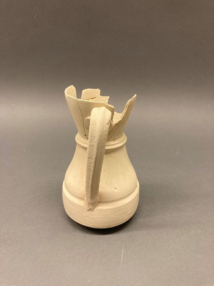 Ewer, Earthenware; slip covered and unglazed