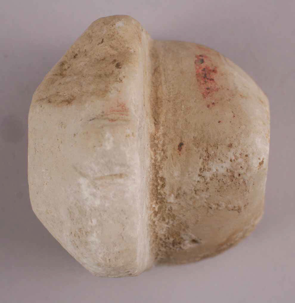 Chess Piece, King, Alabaster; carved, painted