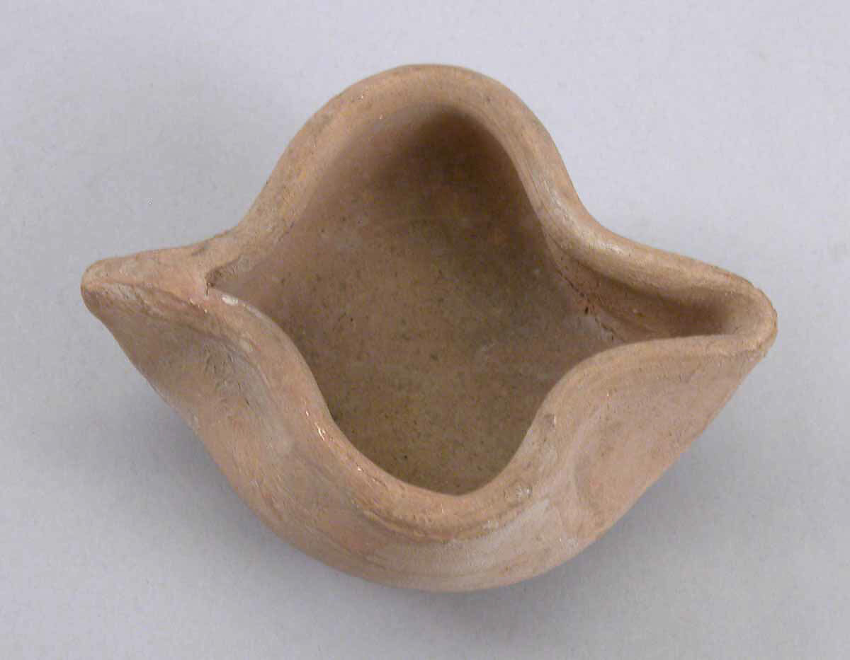 Lamp, Earthenware; slip covered and unglazed 