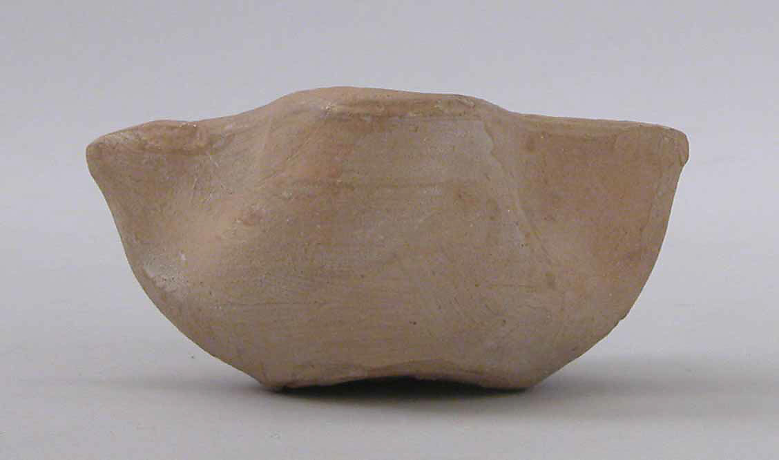 Lamp, Earthenware; slip covered and unglazed