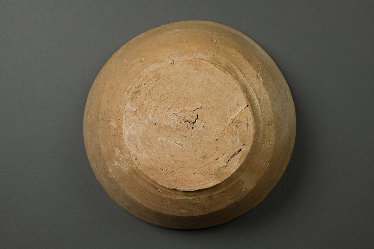 Bowl, Earthenware; slip covered with polychrome slip decoration, under transparent glaze