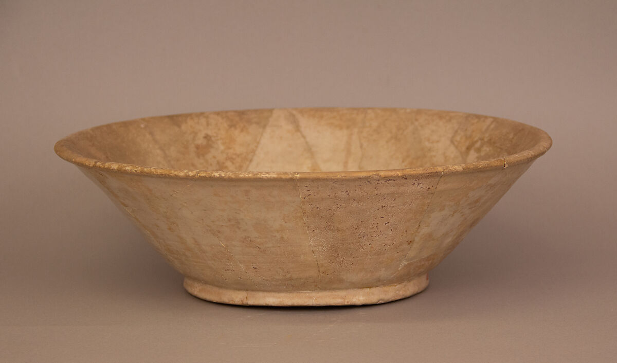 Bowl, Earthenware; molded decoration, white opaque tin glaze 