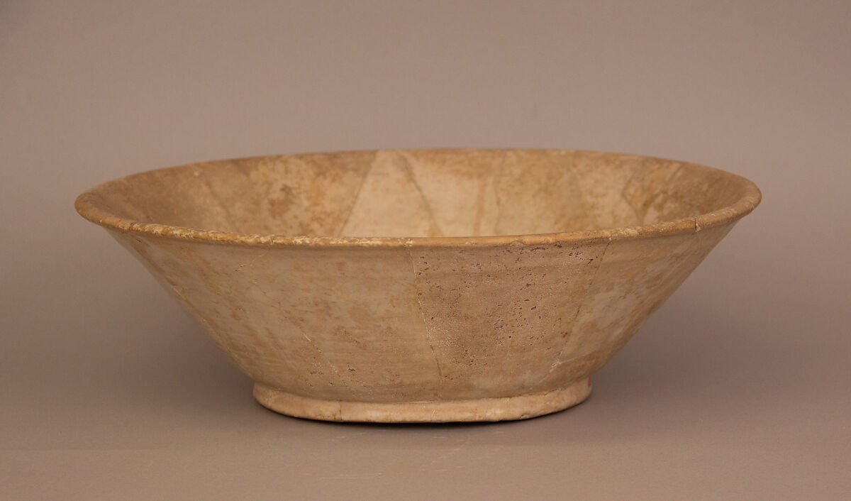 Bowl, Earthenware; molded decoration, white opaque tin glaze 