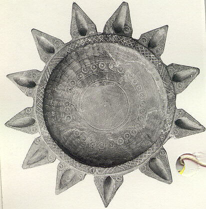 Lamp, Steatite; carved, incised