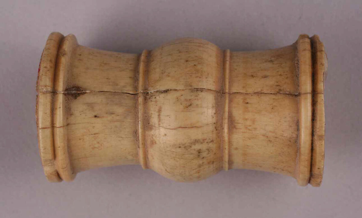 Possibly a Spool Handle, Bone; carved and incised 