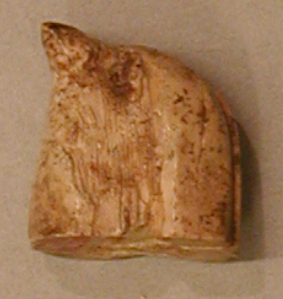 Chess Piece, Bishop, Ivory; carved, painted