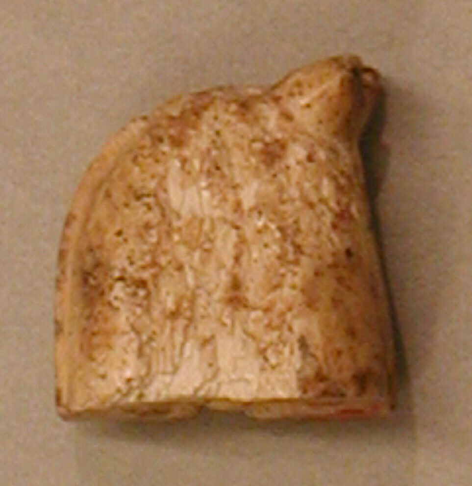 Chess Piece, Bishop, Ivory; carved, painted