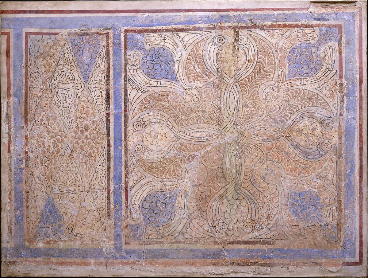 Painted Dado Panels, Stucco; painted