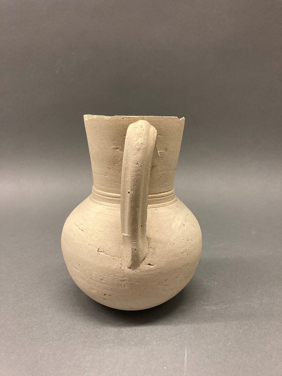 Ewer, Earthenware; slip covered and unglazed