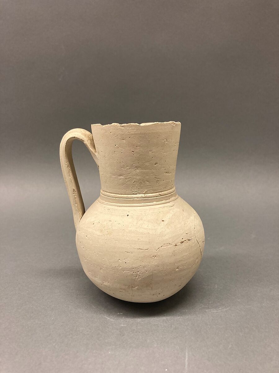 Ewer, Earthenware; slip covered and unglazed