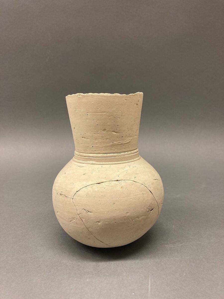 Ewer, Earthenware; slip covered and unglazed