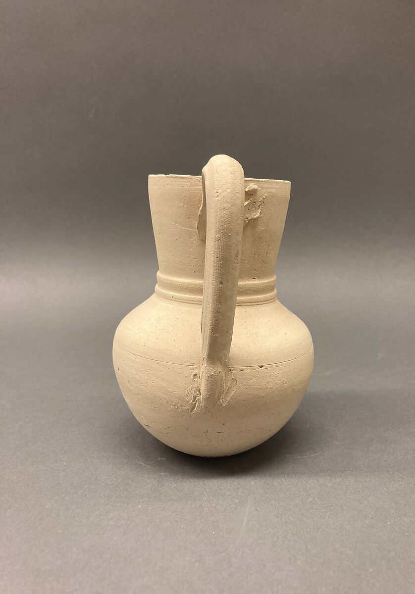 Ewer, Earthenware; slip covered and unglazed