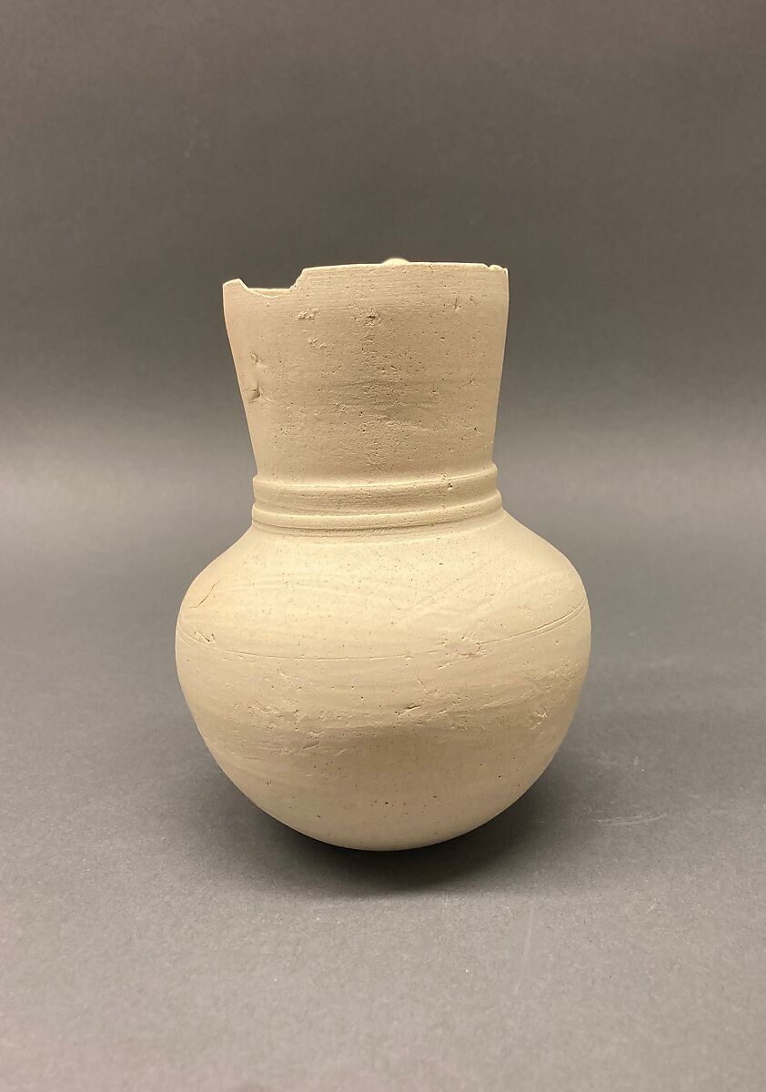 Ewer, Earthenware; slip covered and unglazed