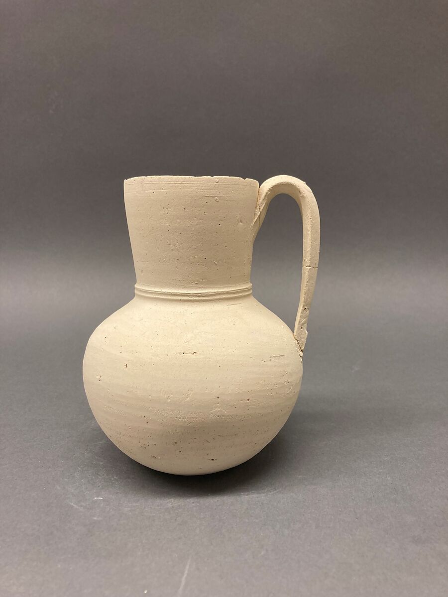 Ewer, Earthenware; slip covered, unglazed