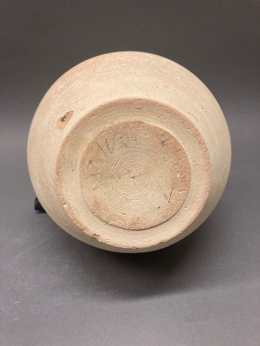 Ewer, Earthenware; slip covered and unglazed