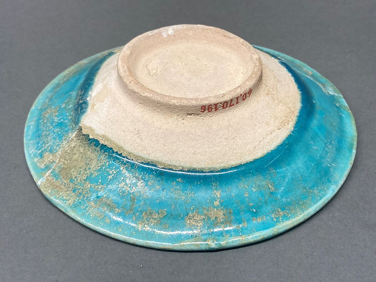 Dish, Earthenware; white slip, incised and splashed with polychrome glazes under transparent glaze (sgraffito ware)