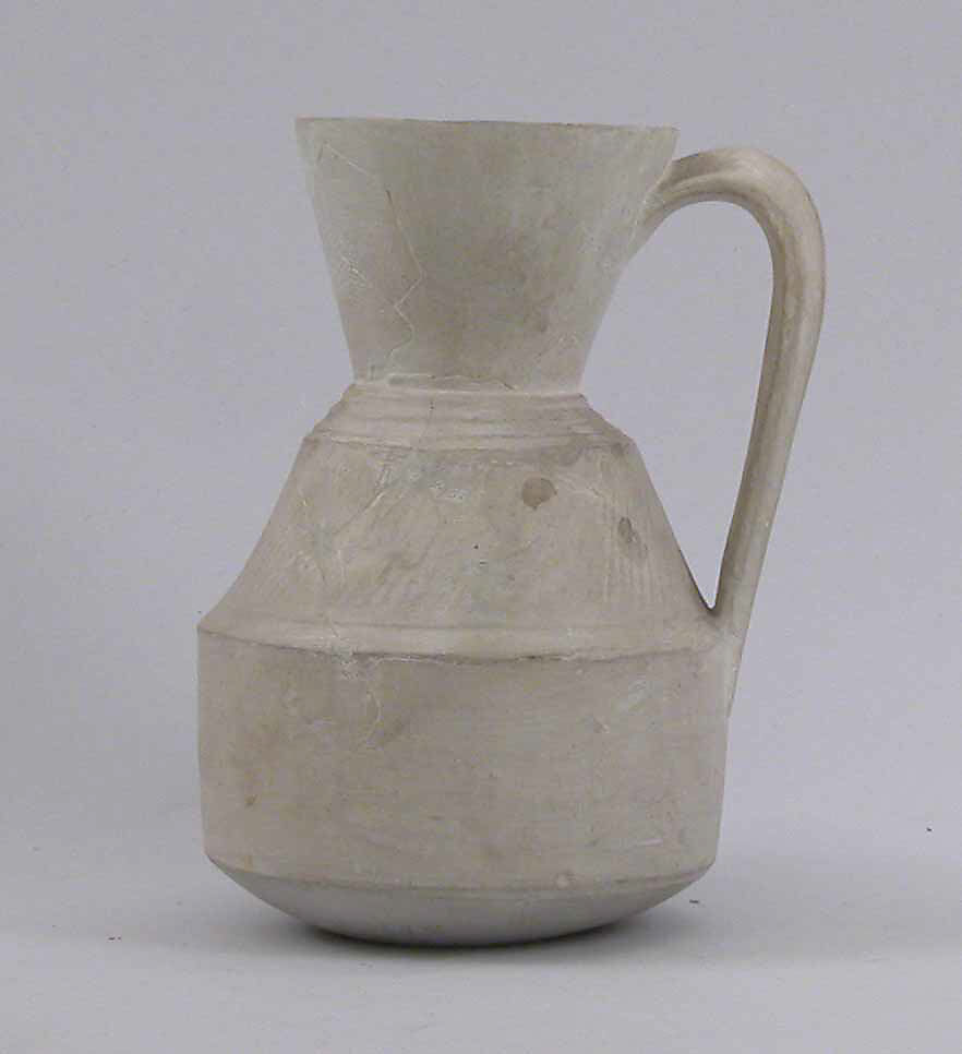 Ewer, Earthwnware; slip covered and unglazed 