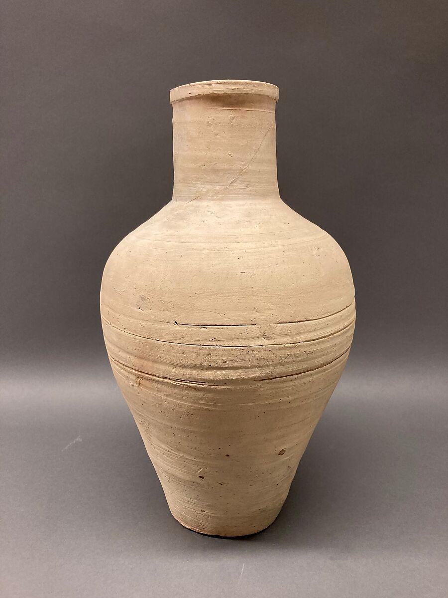 Ewer, Earthenware: slip covered and unglazed