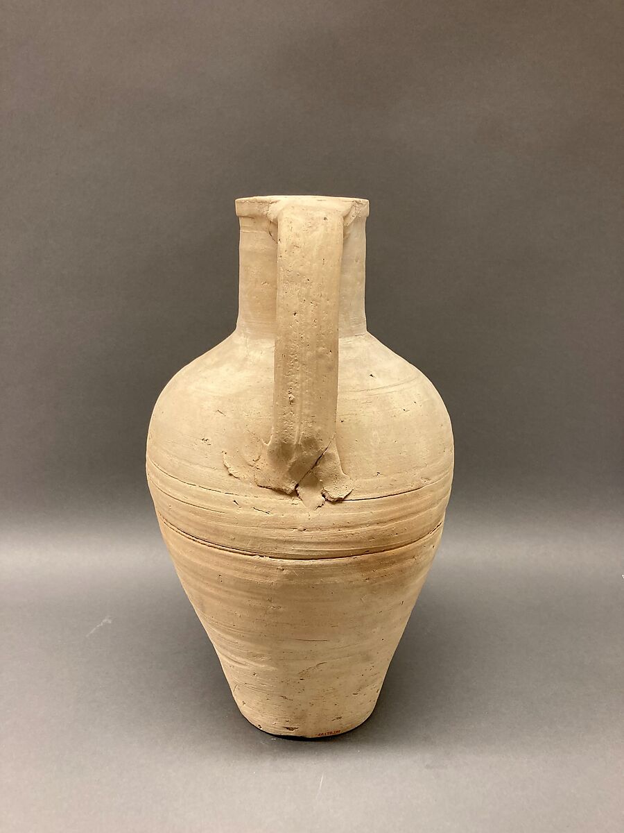 Ewer, Earthenware: slip covered and unglazed