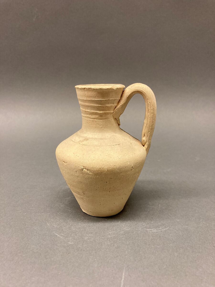 Ewer, Earthenware; slip covered and unglazed