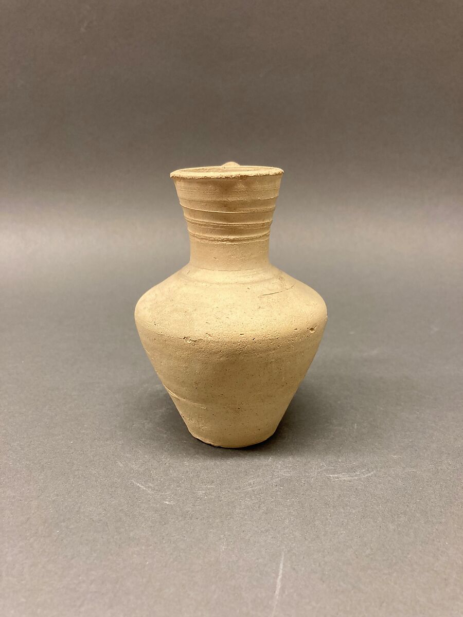 Ewer, Earthenware; slip covered and unglazed