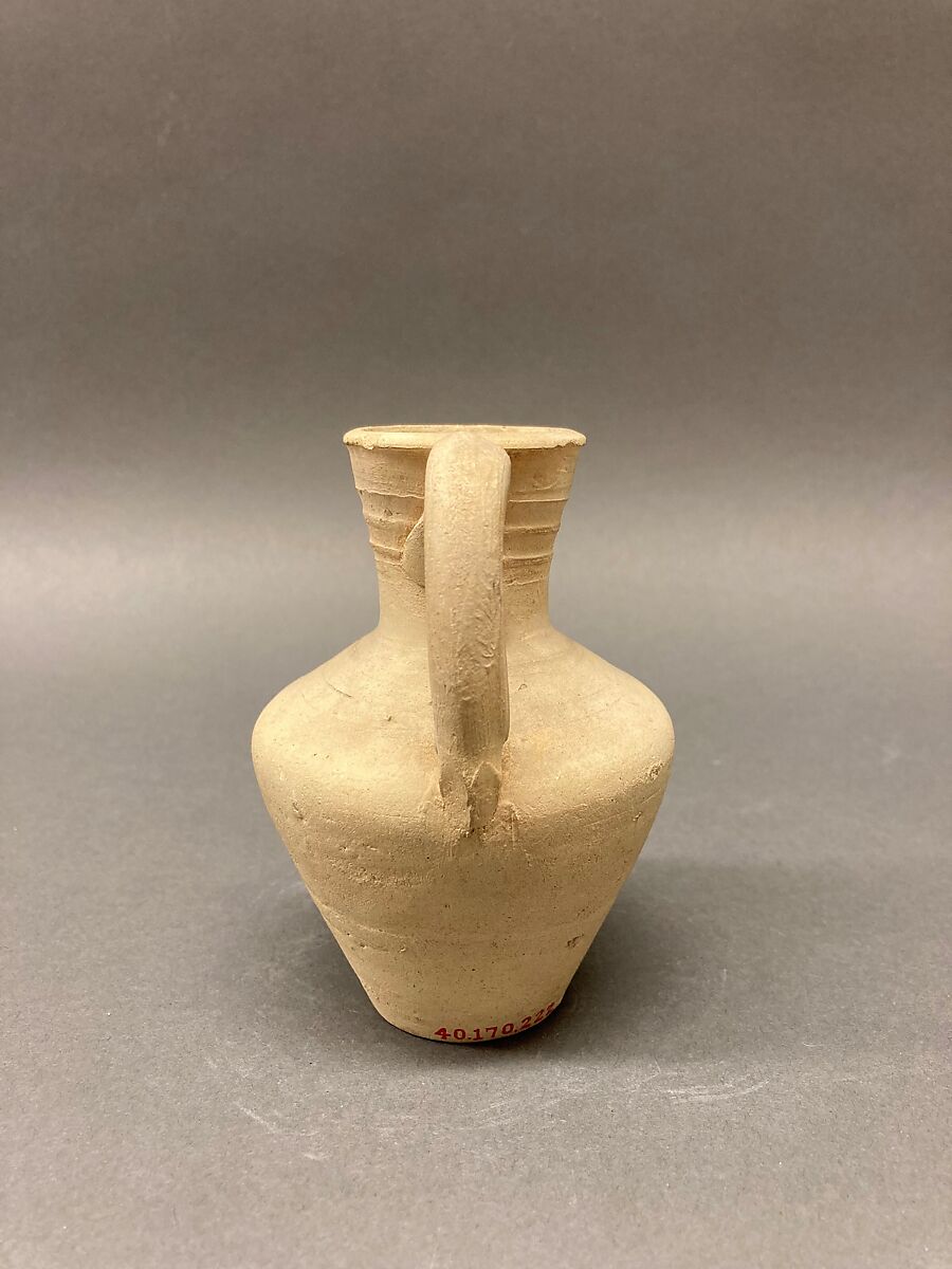 Ewer, Earthenware; slip covered and unglazed