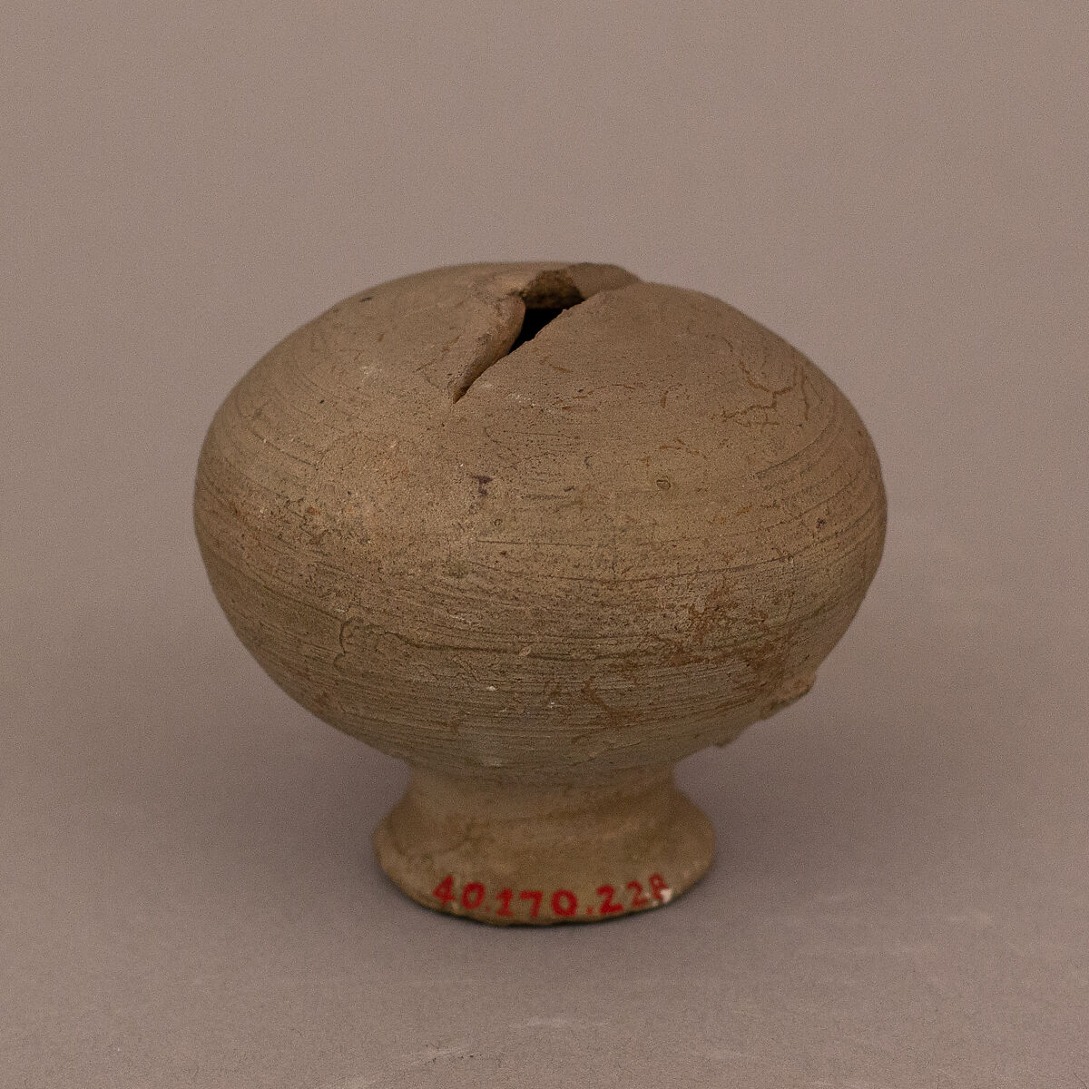 Money Box, Earthenware; slip covered, unglazed 