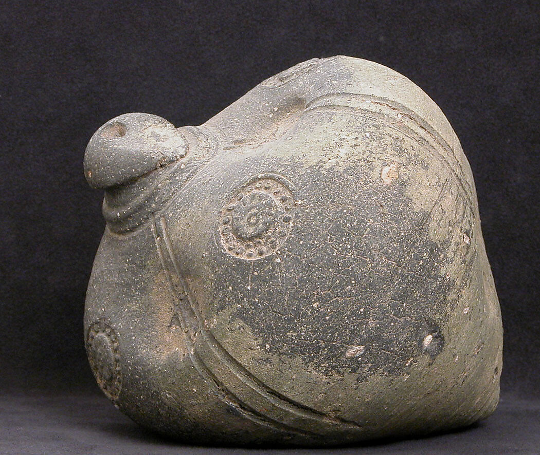 Spheroconical Vessel, Earthenware; incised and unglazed 