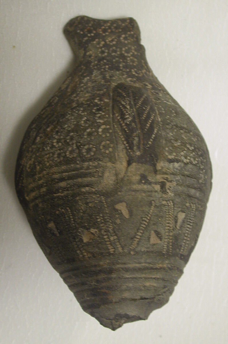 Spheroconical Vessel, Earthenware; stamped, incised, unglazed