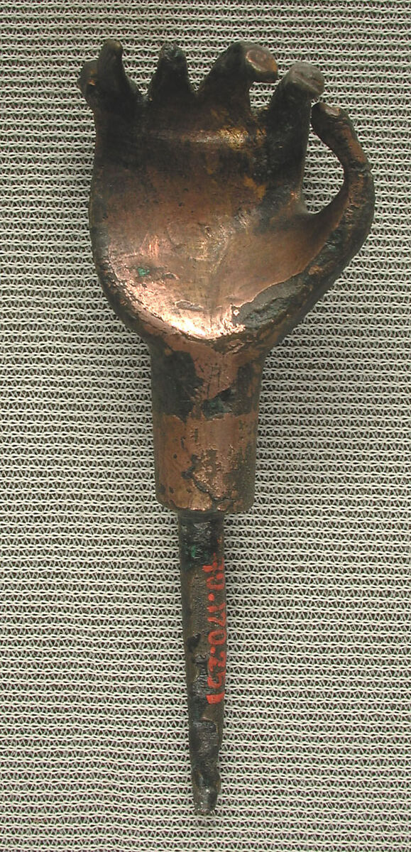 Hand with Niello Decoration, Bronze, silver, niello; gilded, inlaid