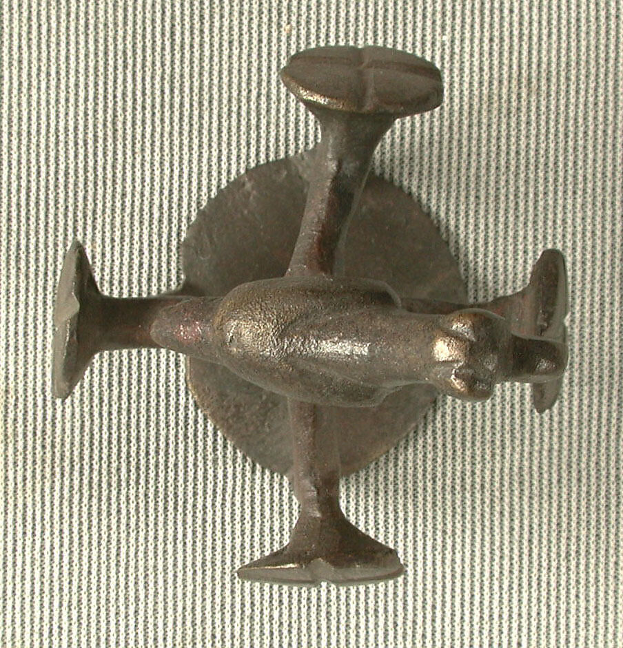 Two Bird Finials and a Bird Pin, Bronze; cast