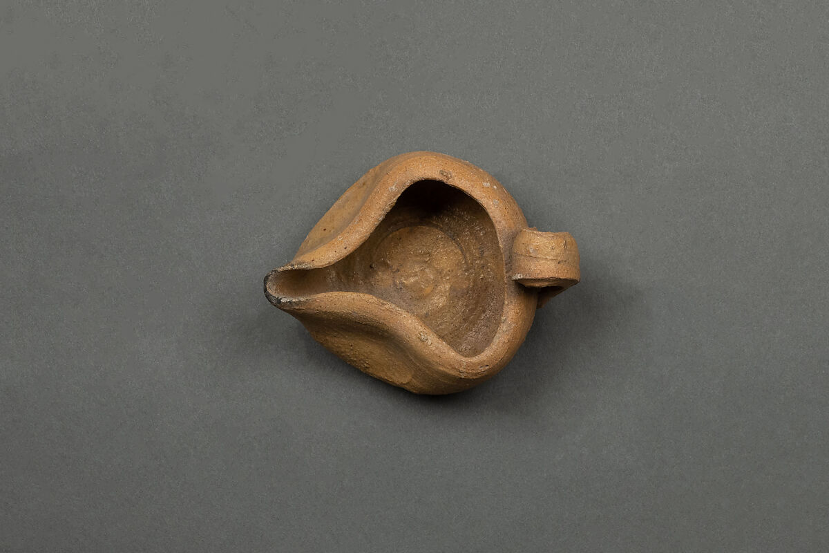 Lamp, Earthenware; under yellow-brown glaze