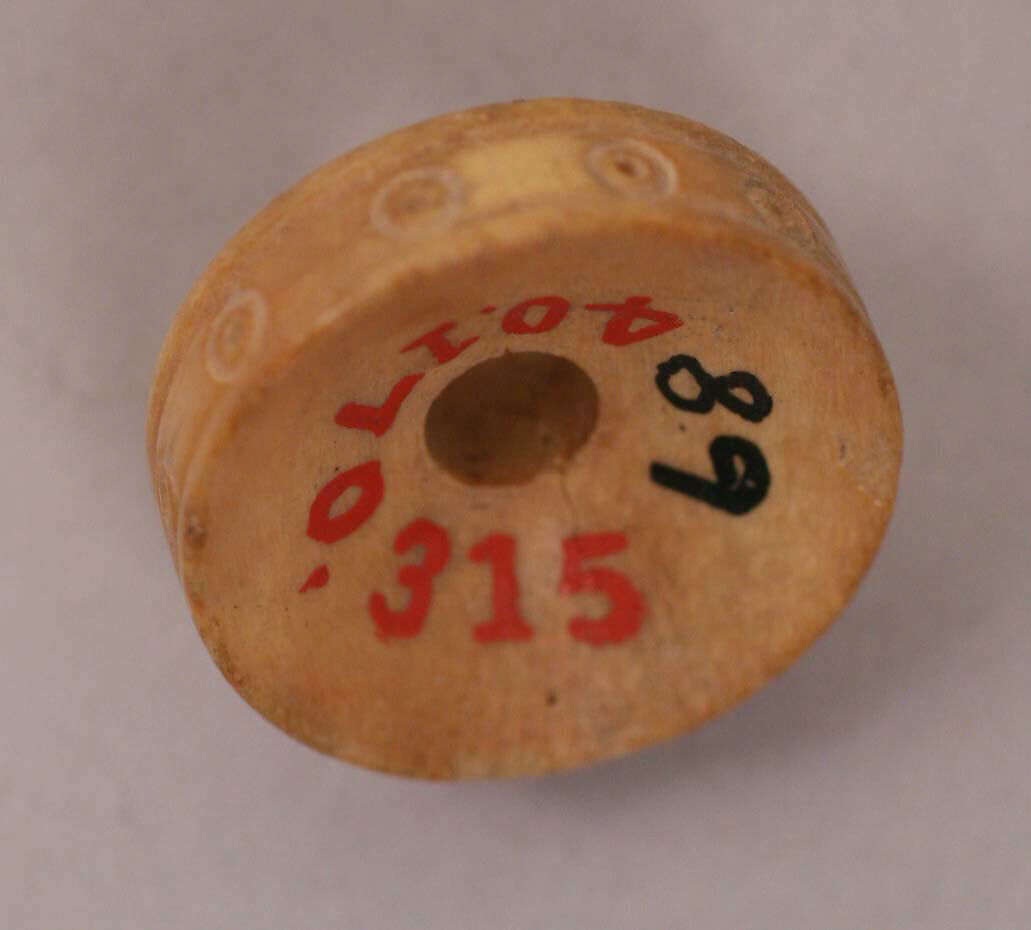 Button or Bead, Bone; incised