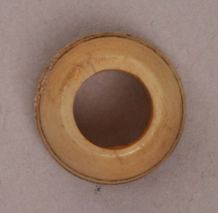 Button or Bead, Bone; incised and inlaid with paint 