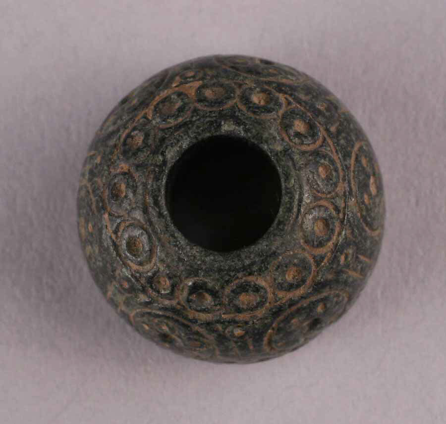 Button or Bead or Spindle Whorl, Stone; incised 