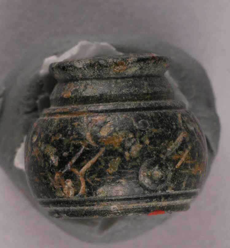 Button or Bead or Spindle Whorl, Stone; incised
