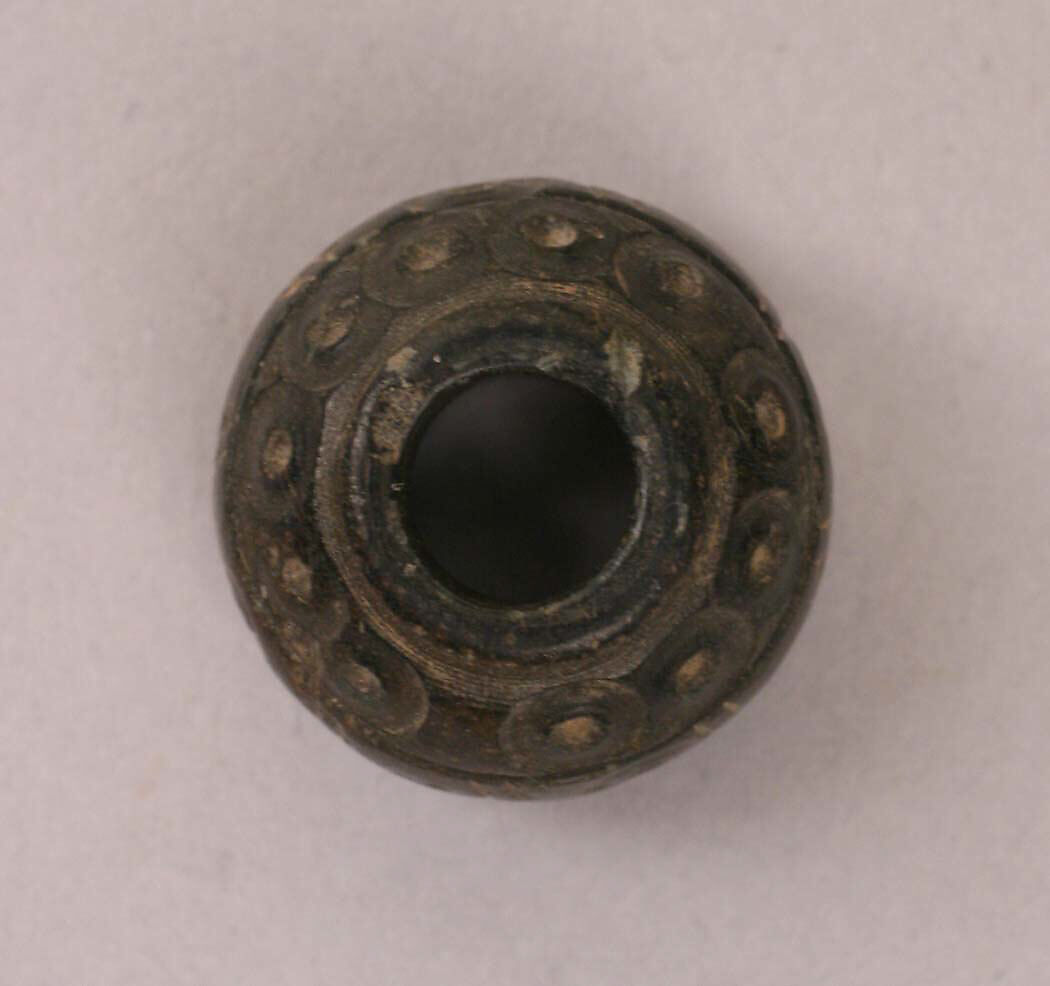 Button or Bead or Spindle Whorl, Jet; incised 