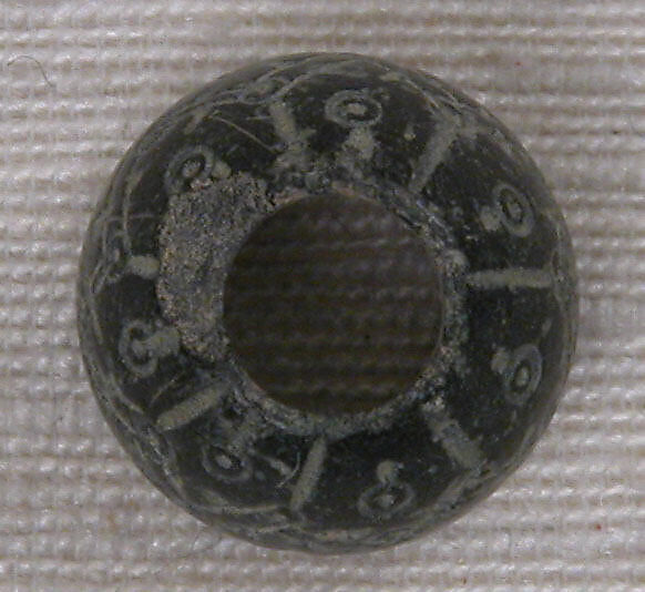 Button or Bead or Spindle Whorl, Stone; incised
