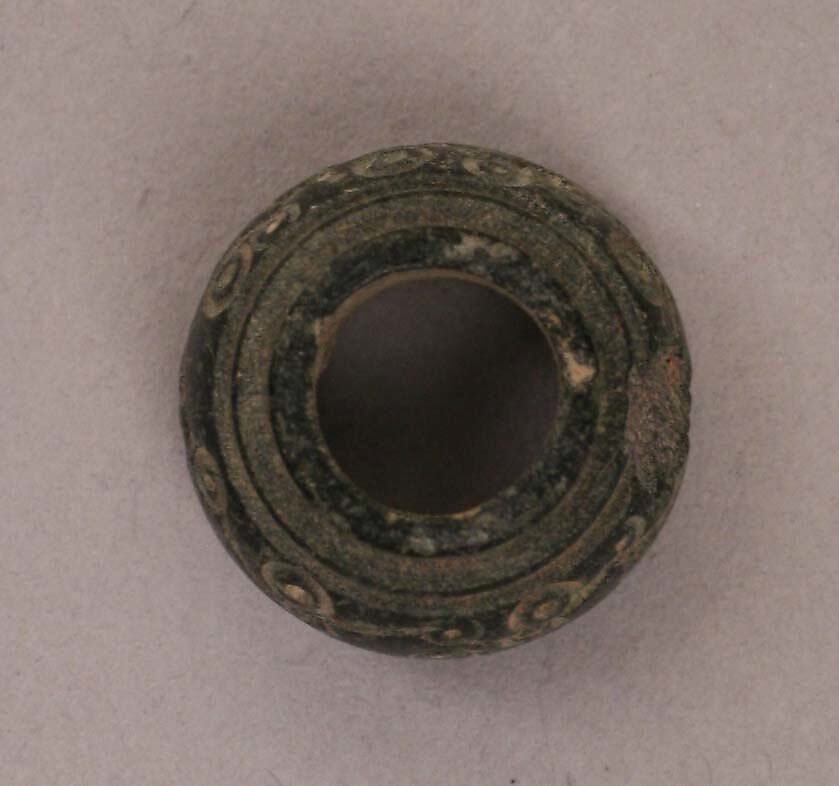 Button or Bead or Spindle Whorl, Stone; incised 