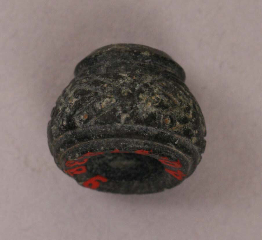 Button or Bead or Spindle Whorl, Stone; incised 