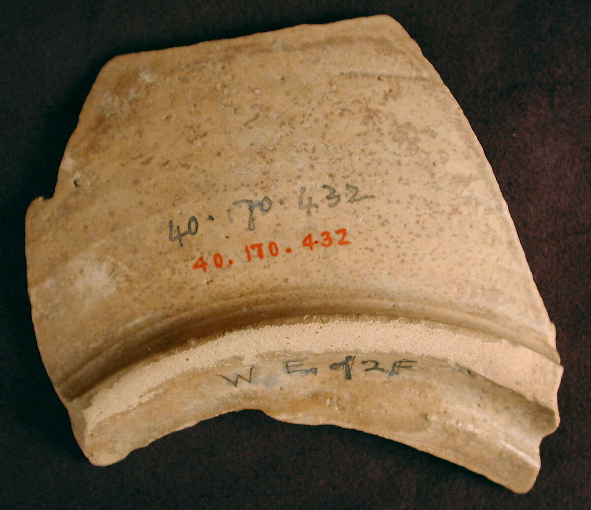 Buff Ware Fragment with Horned Animals, Earthenware; polychrome decoration under transparent glaze (buff ware)