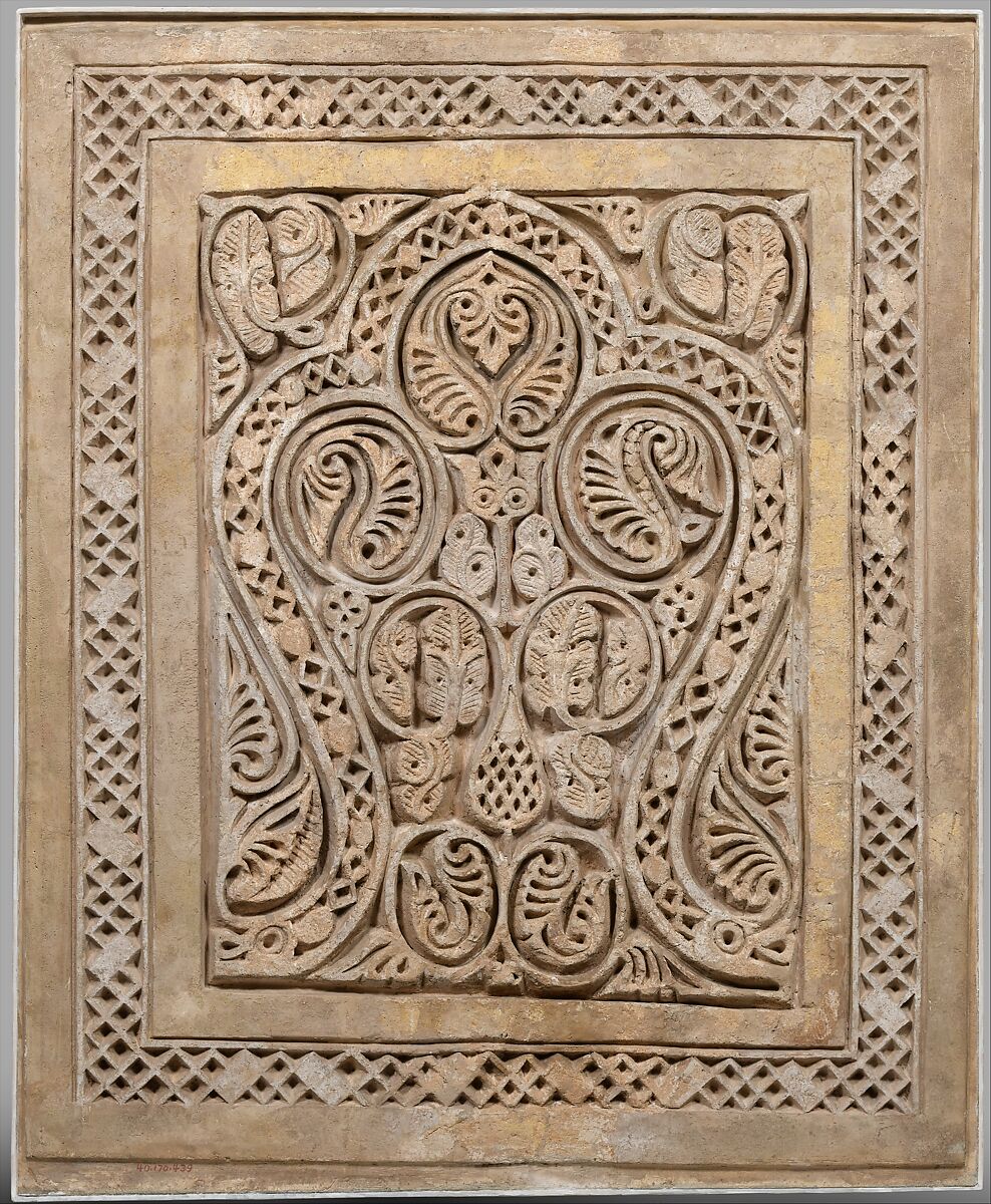 Dado Panel, Stucco; carved, with some cast plaster elements 