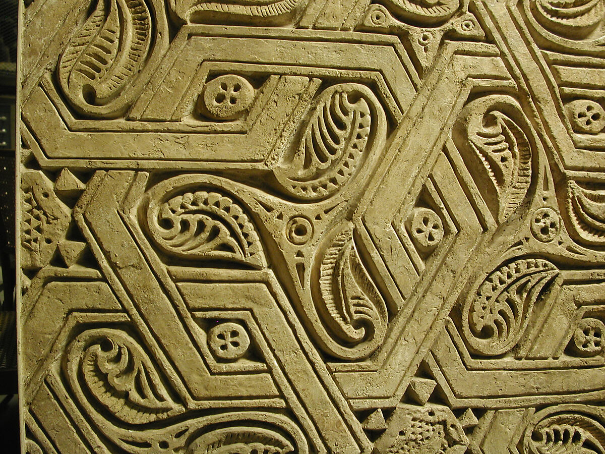 Dado Panel, Stucco; carved, with some cast plaster elements